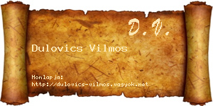 Dulovics Vilmos névjegykártya
